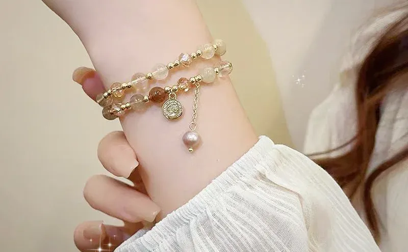 39宠粉双层叠戴串珠女轻奢小众高级感手链