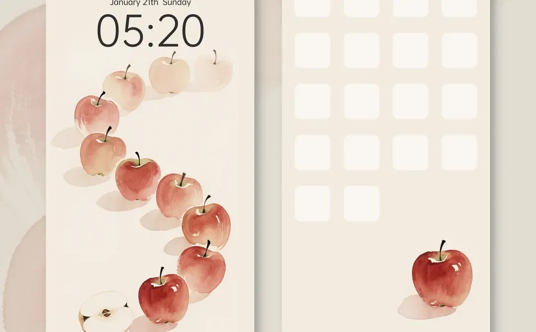 🍎 苹果壁纸｜排排队吃果果
