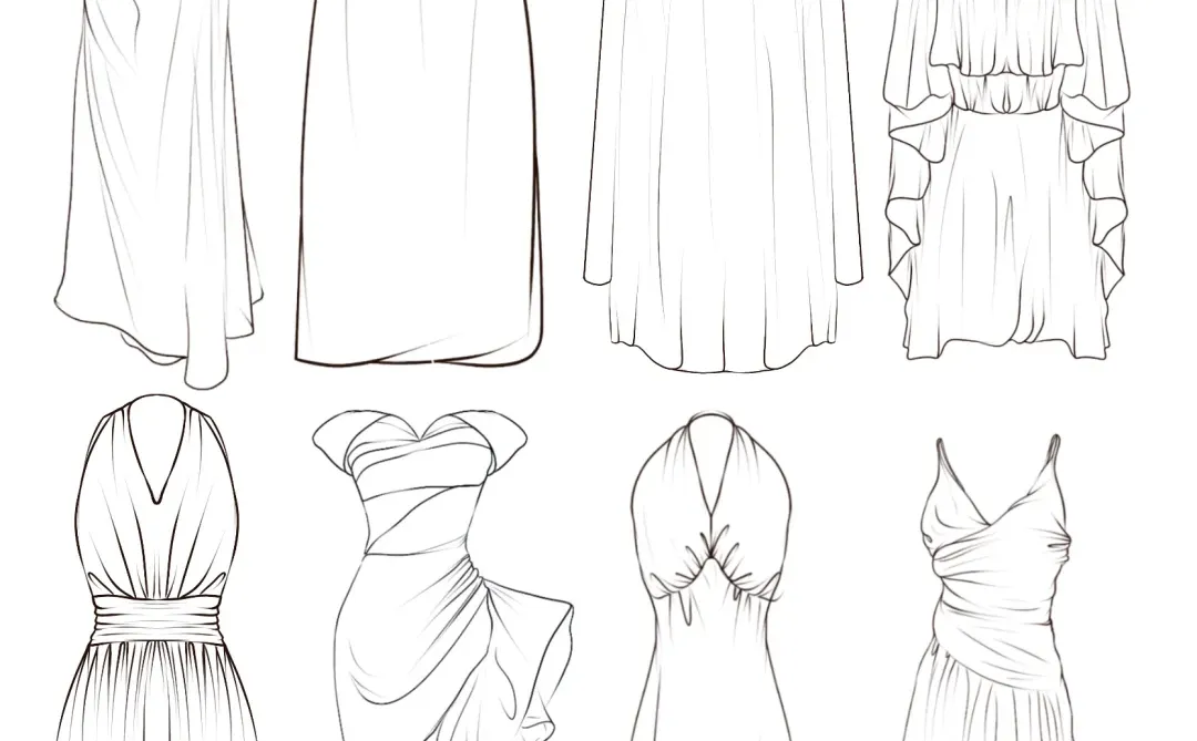 裙子款式图合集