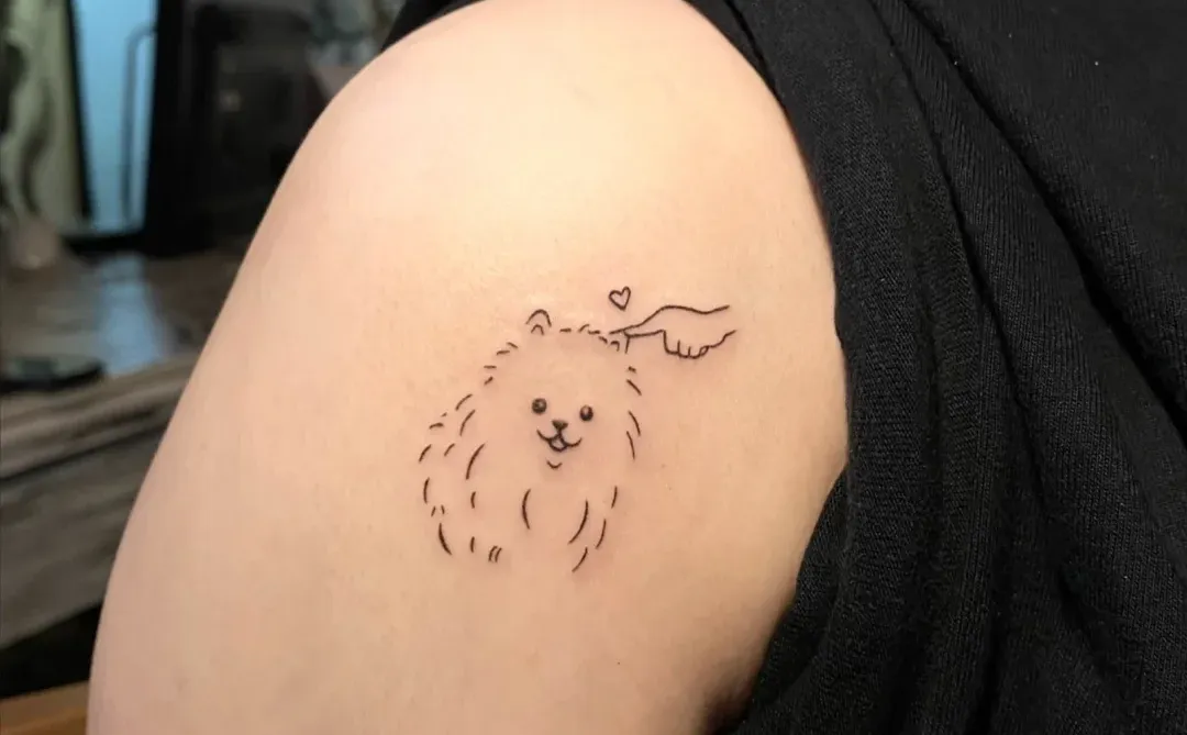 宠物小狗狗 · 线条纹身