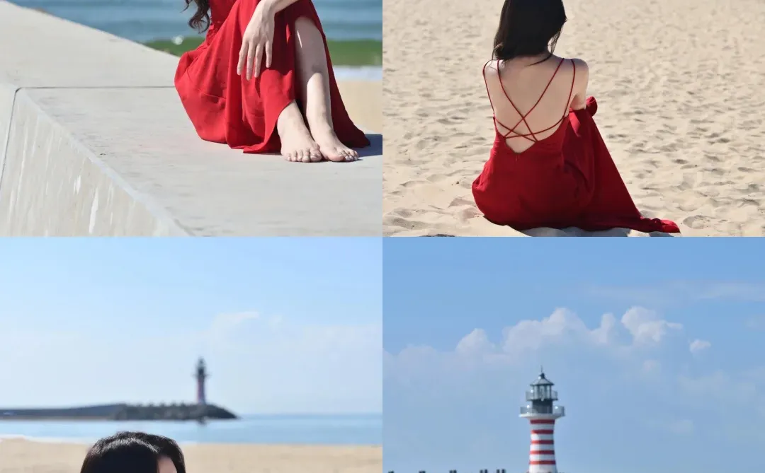 🔥神州半岛灯塔|红裙子和灯塔的电影感！
