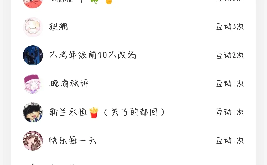 恭喜这几位宝宝成为我的铁粉😎