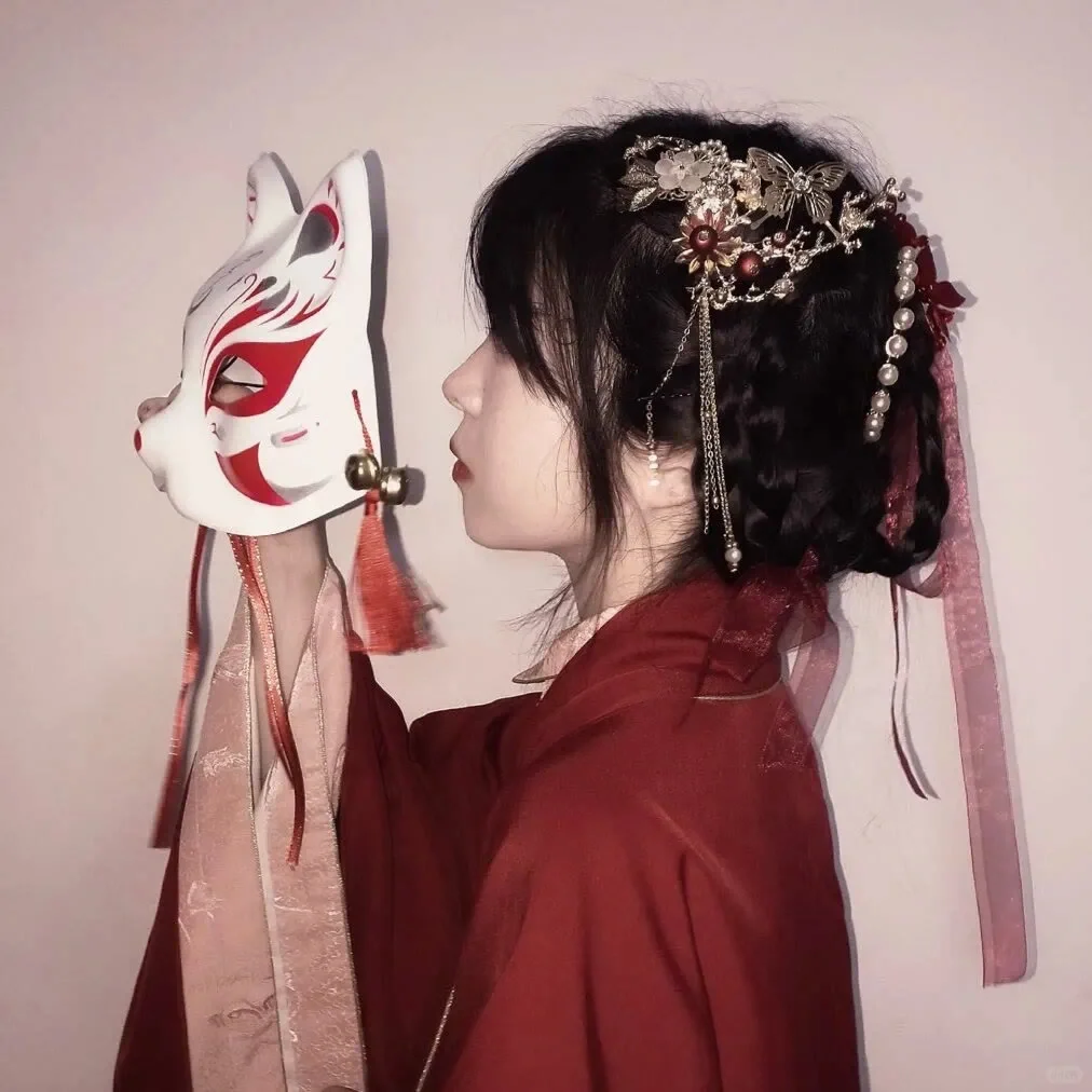 ins风真人古装汉服部位女头🏮🪭