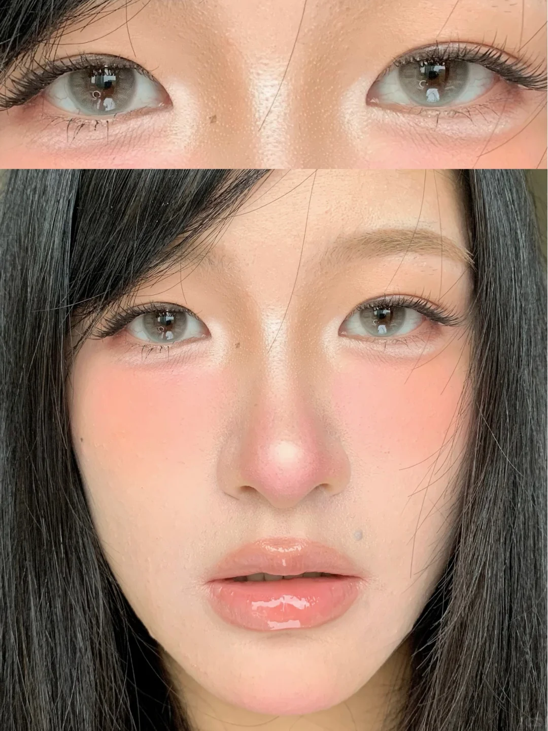 怼脸拍也巨美的灰粉妆容💕