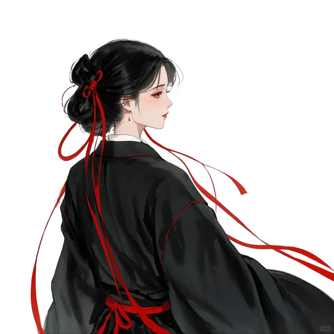 古风黑衣女子绝美背影头像2