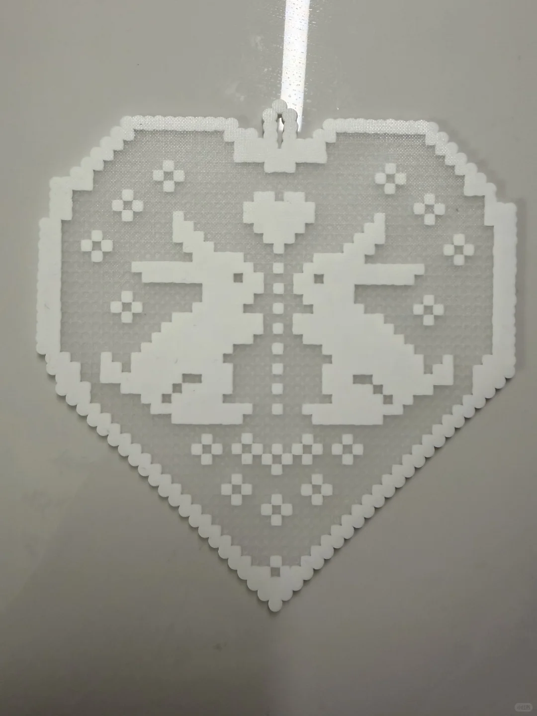 挑战一百个拼豆（85/100）｜心形蕾丝小兔