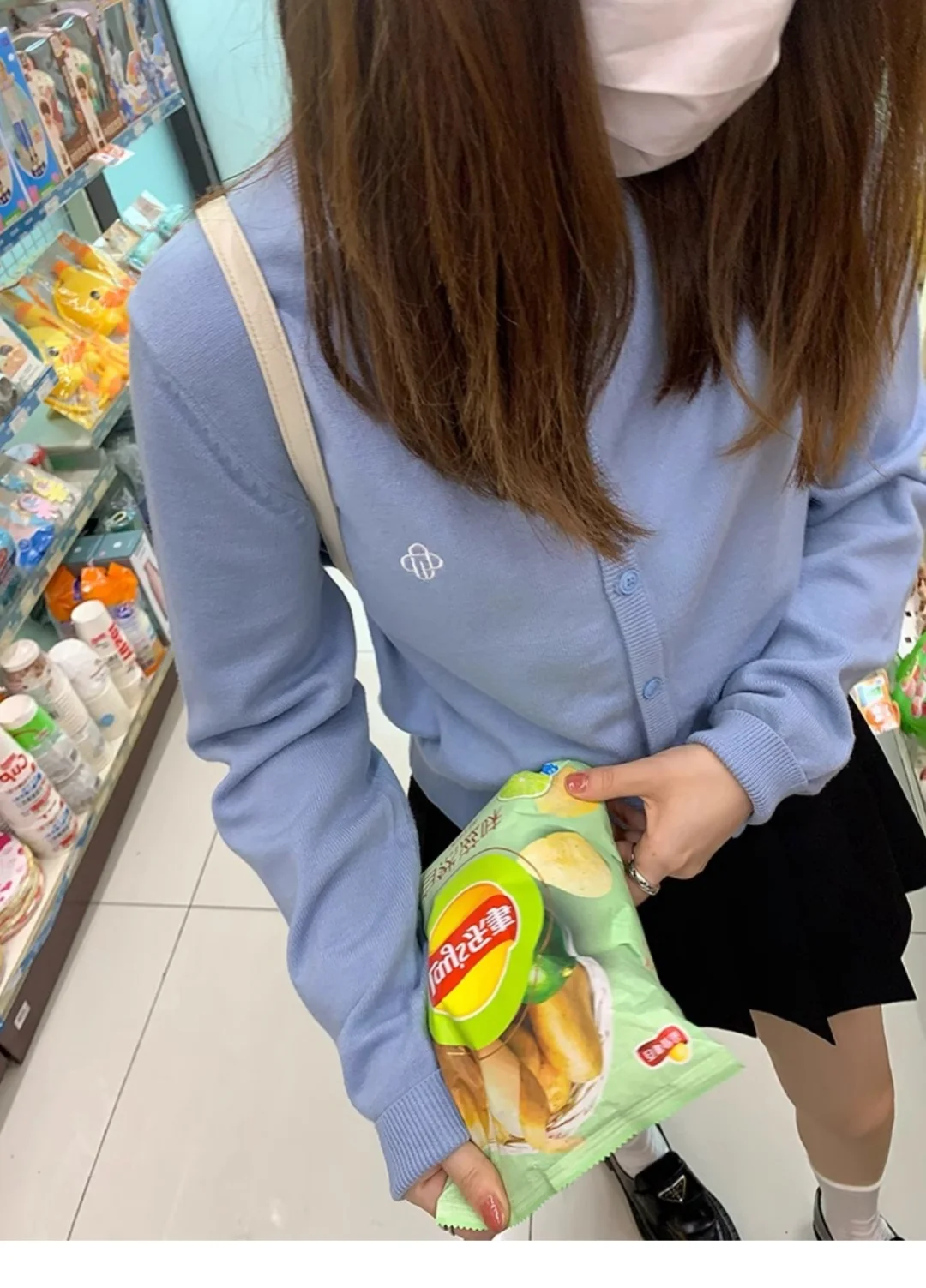 🌸海边温柔穿搭｜小个子粉色针织开衫