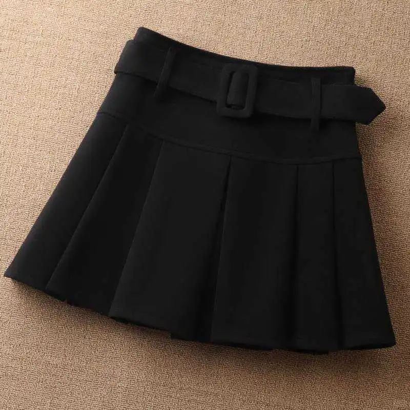 毛呢百褶裙女短裙2025新款高腰显瘦秋🌟