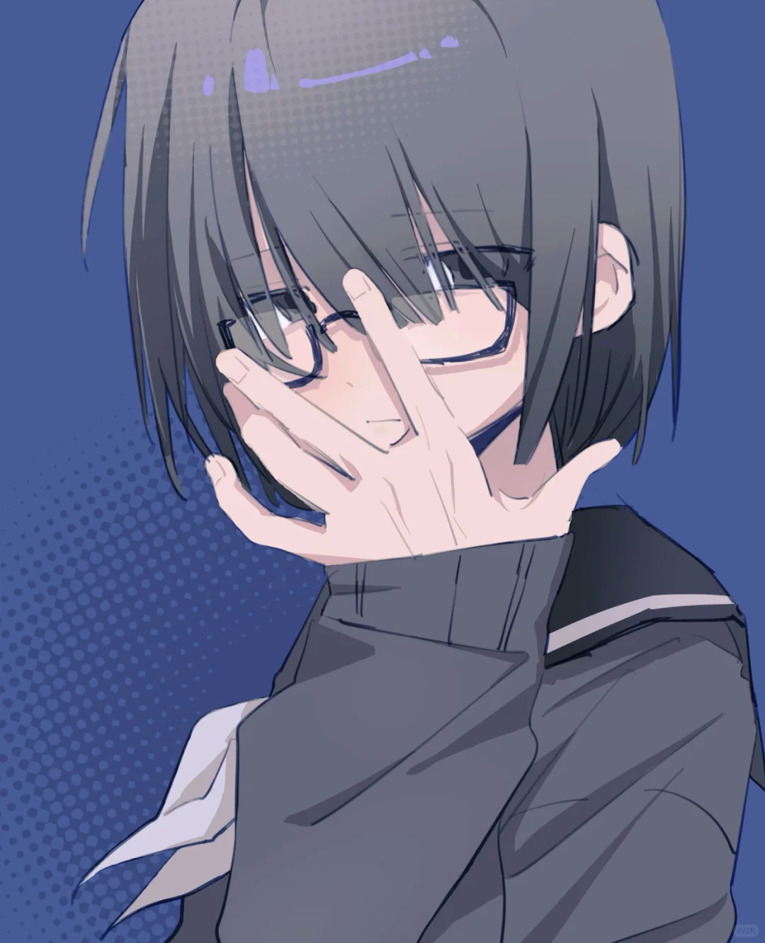 求图上半遮眼透明发角色