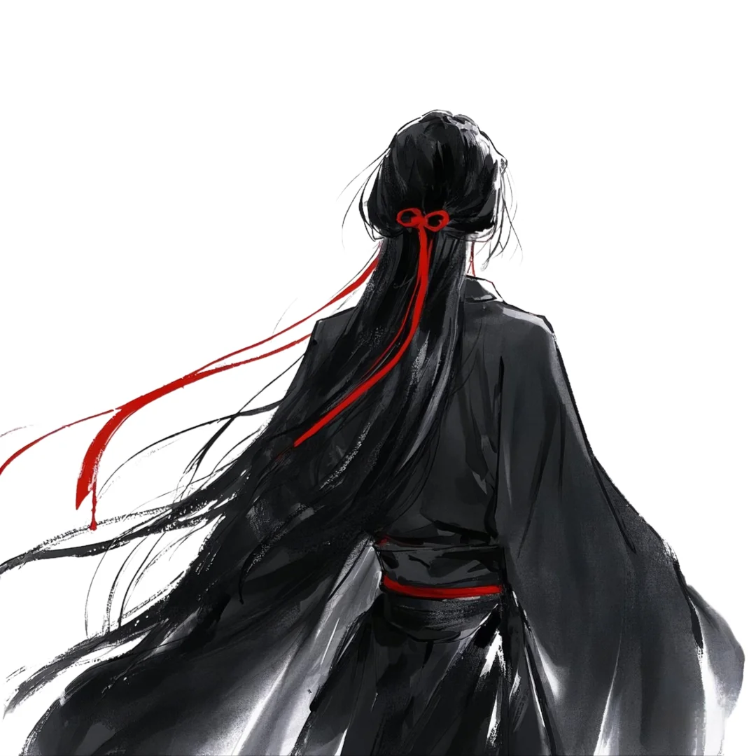 古风黑衣女子绝美背影头像2