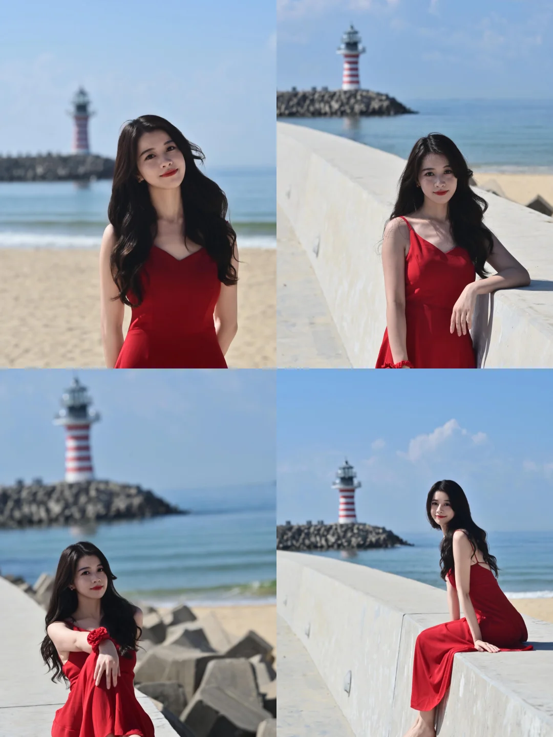 🔥神州半岛灯塔|红裙子和灯塔的电影感！