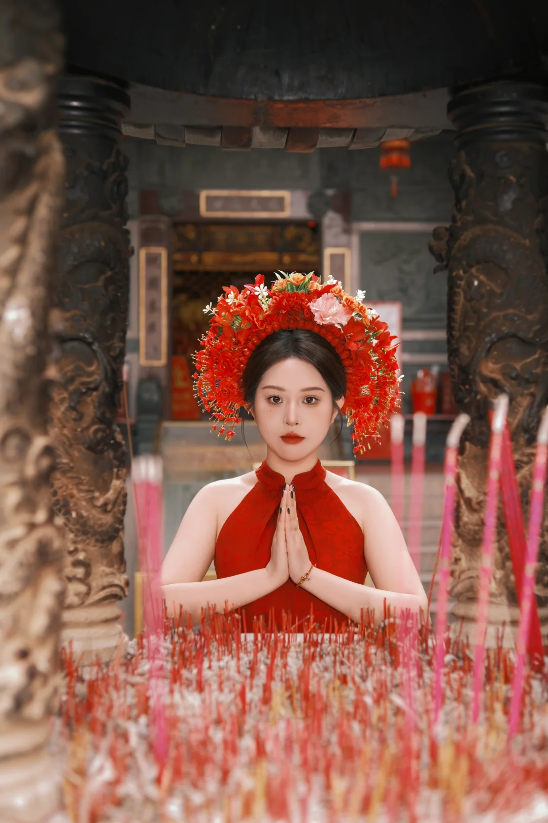 女摄簪花约拍富士nc，佳能，ccd