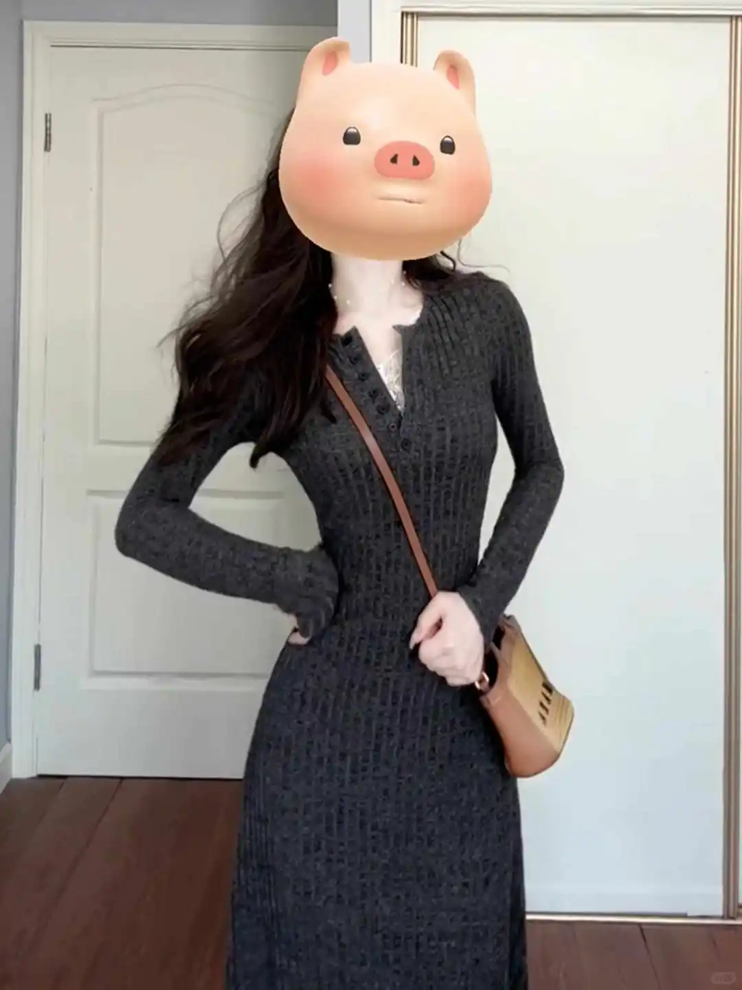 🖤法式灰针织裙，早秋御姐风穿搭太绝了