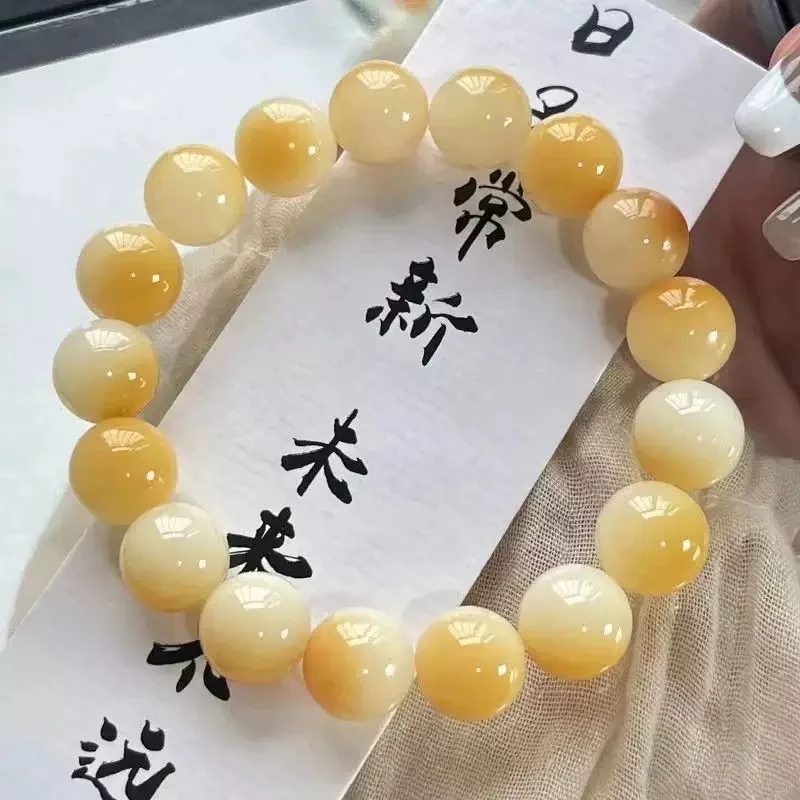 白玉菩提手串绕指柔正品女学生党文玩菩提根