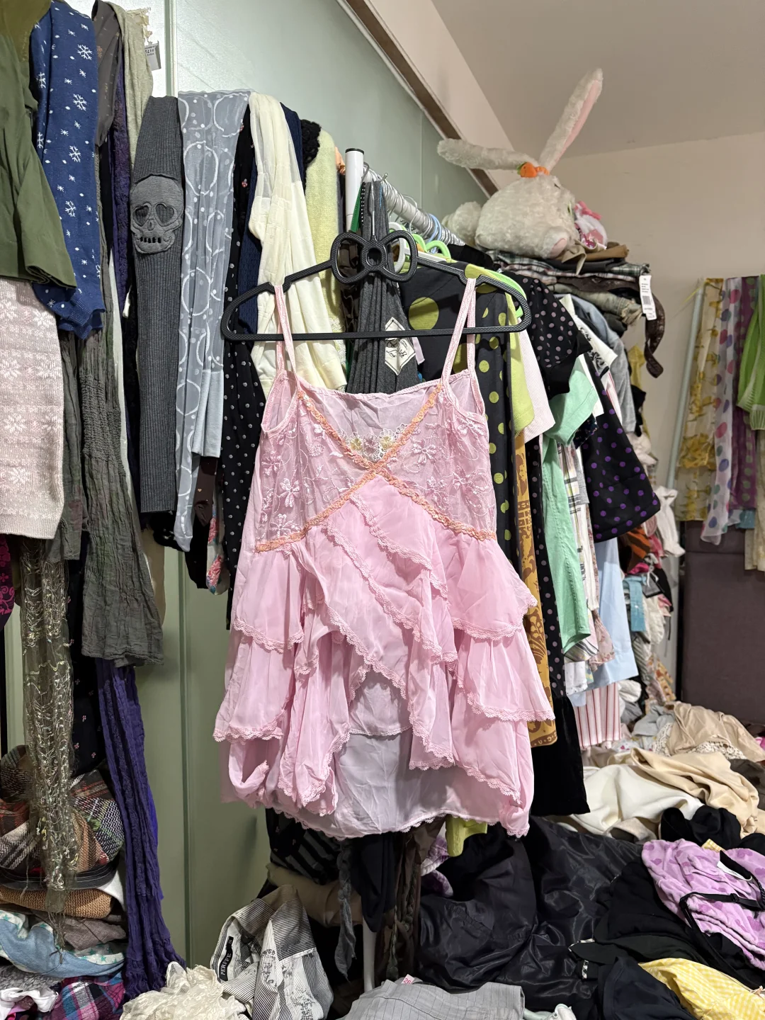 日系可爱少女奈奈风 蕾丝刺绣花朵拼接款雪