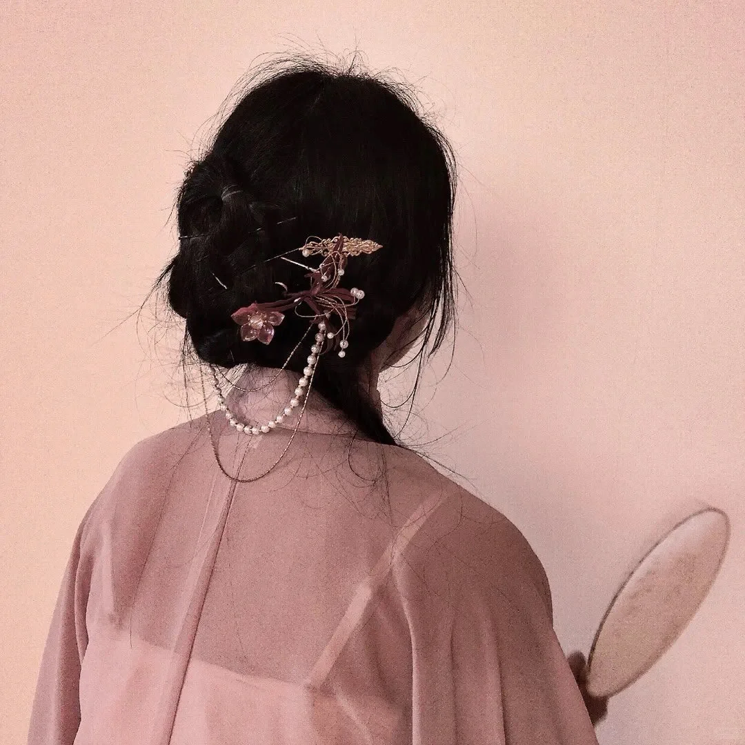 ins风真人古装汉服部位女头🏮🪭