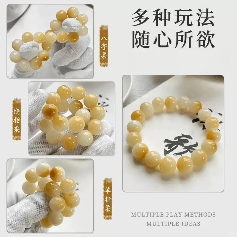 白玉菩提手串绕指柔正品女学生党文玩菩提根
