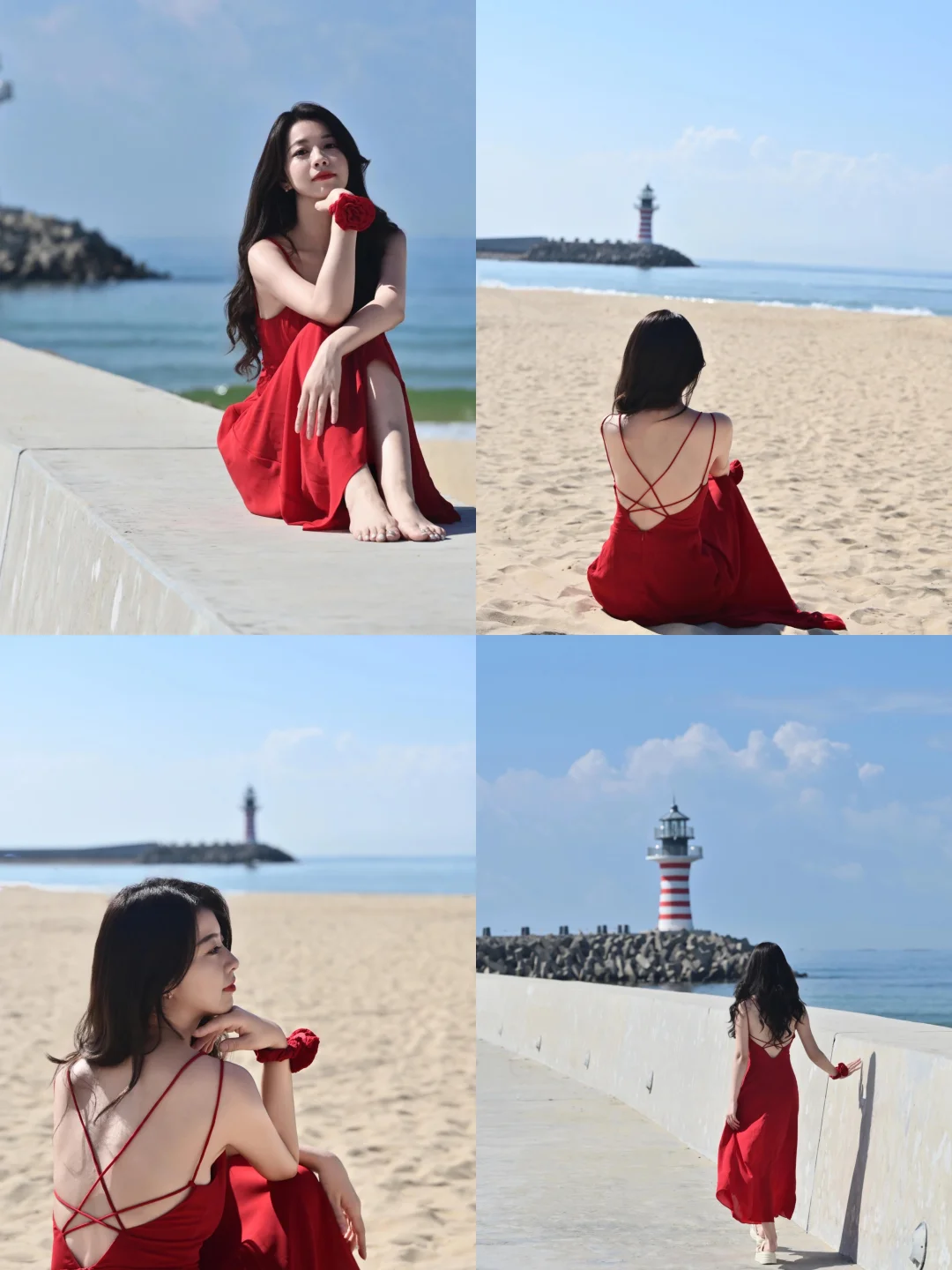 🔥神州半岛灯塔|红裙子和灯塔的电影感！