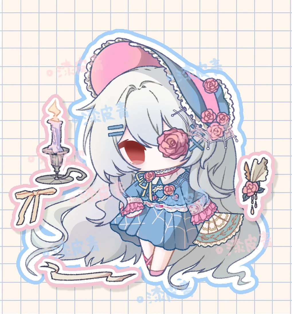 女孩子严肃画稿中