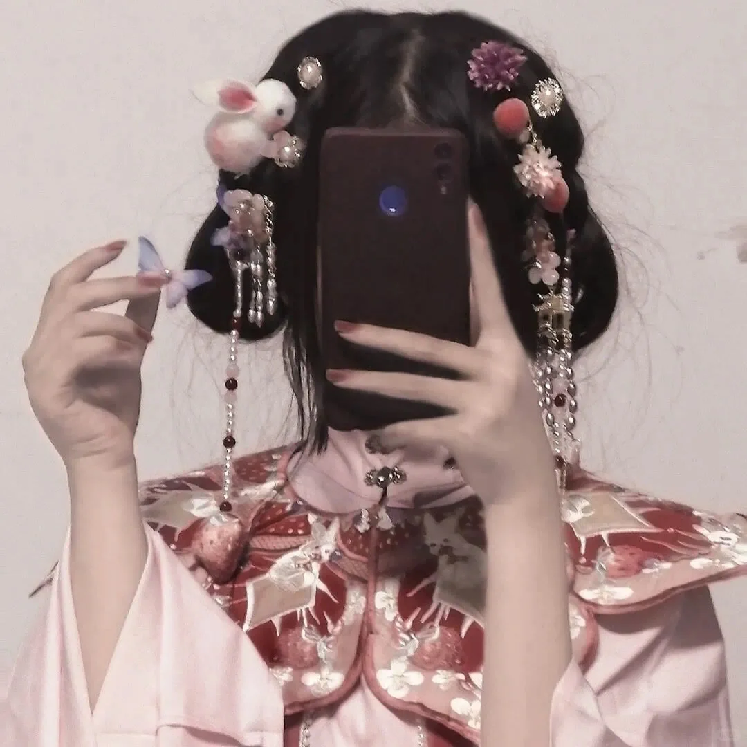 ins风真人古装汉服部位女头🏮🪭