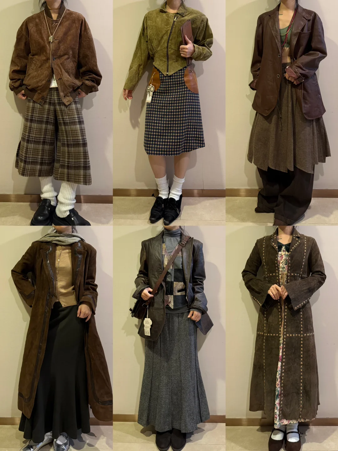6️⃣套古着皮衣穿搭｜城市游牧风🤠