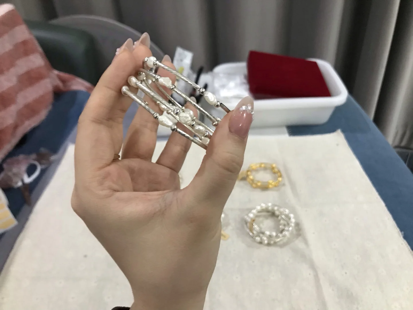 天然珍珠多圈手环