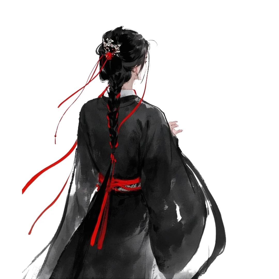 古风黑衣女子绝美背影头像2