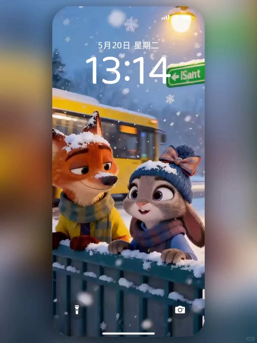 尼克朱迪冬夜下的初雪｜🦊🐰动态壁纸