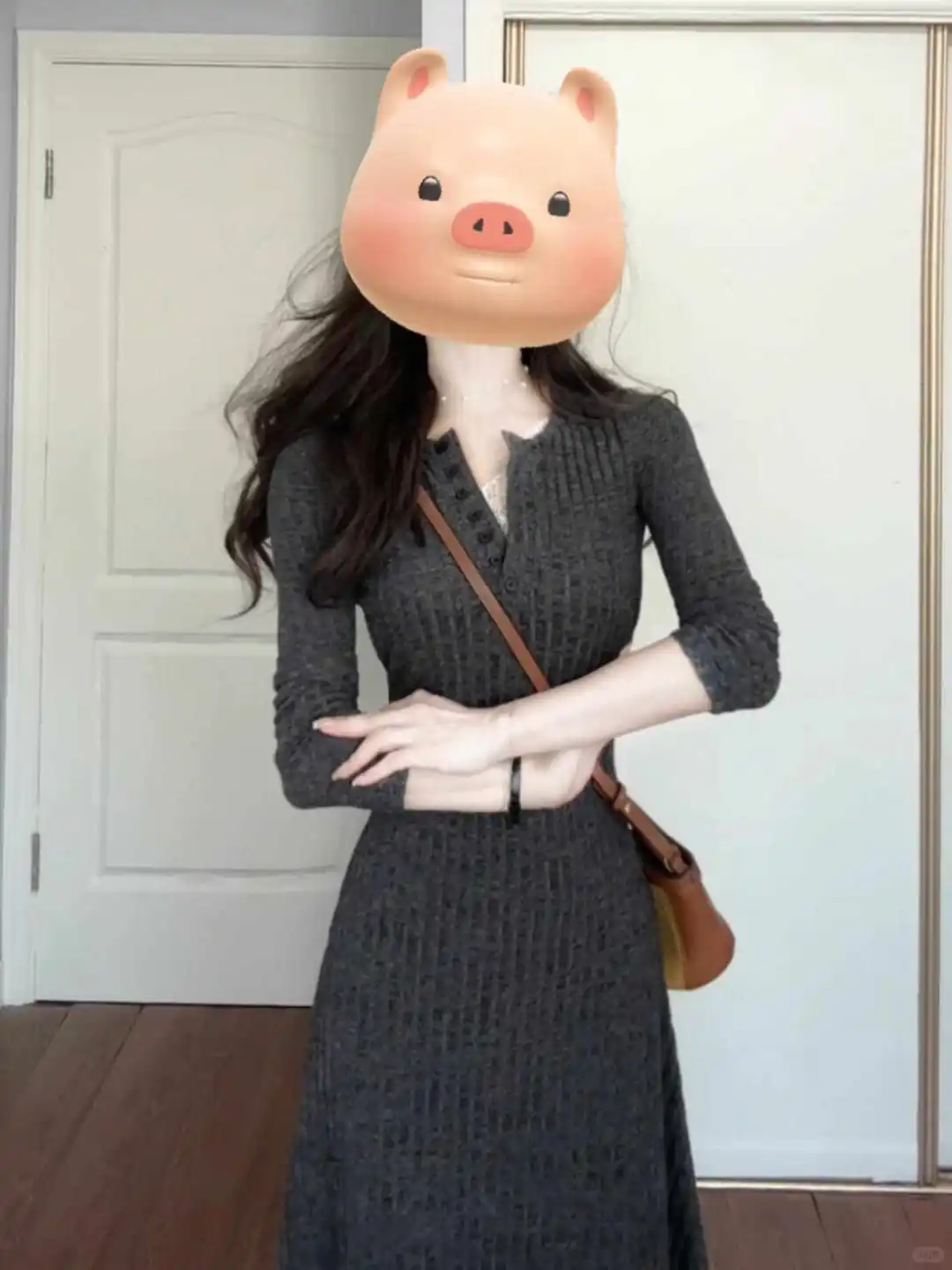 🖤法式灰针织裙，早秋御姐风穿搭太绝了