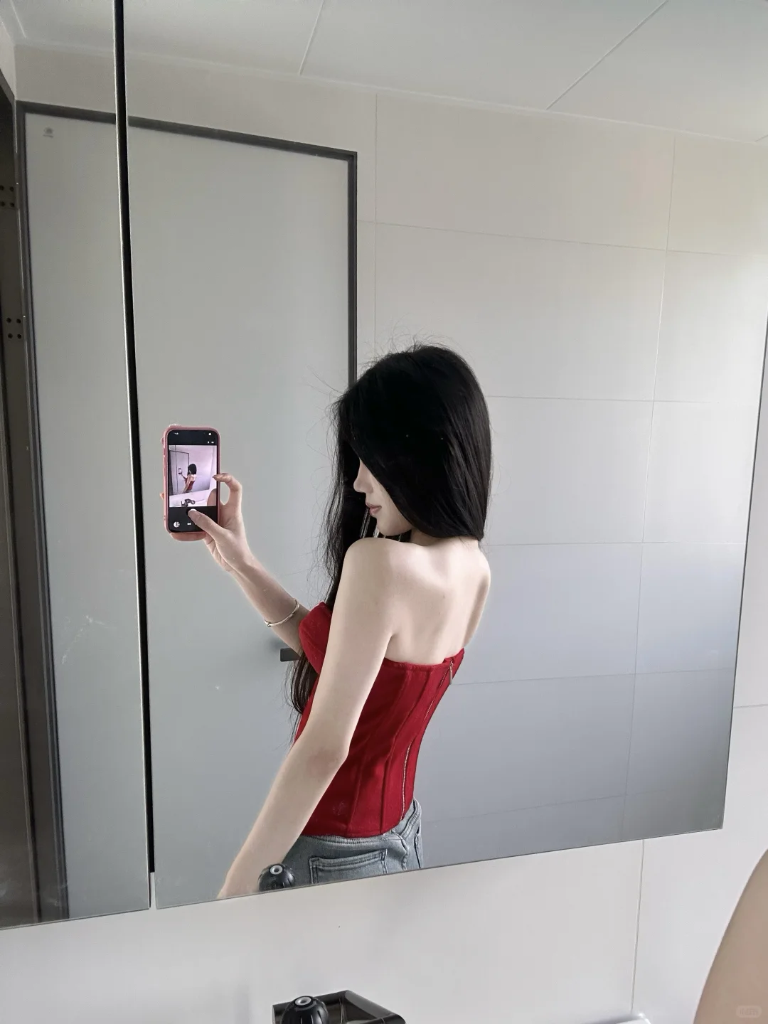 Lienni红色羊毛胸衣