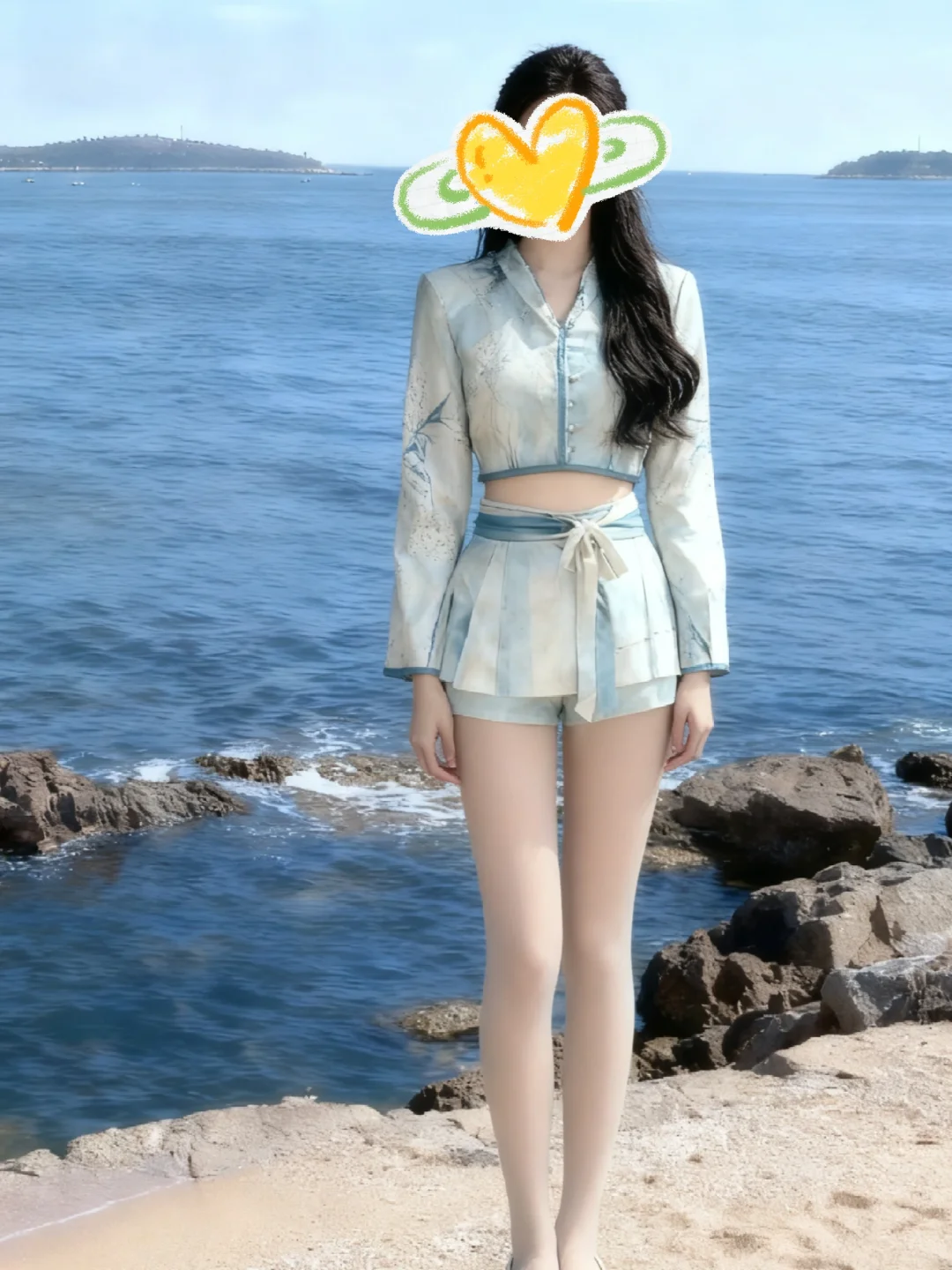 青岛海边出片啦～光腿神器是真抗风啊！