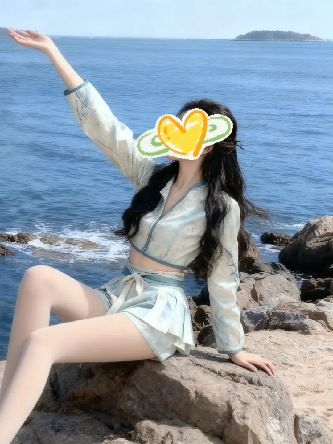 青岛海边出片啦～光腿神器是真抗风啊！