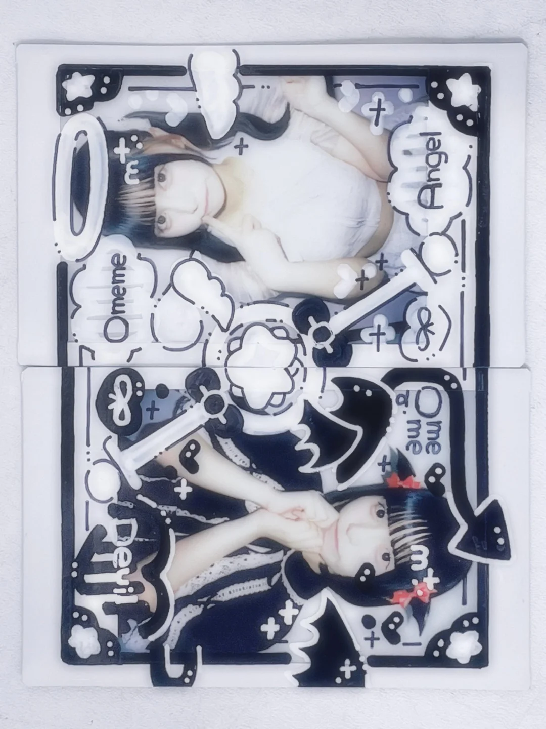 在日推上爆火的手绘cheki 天使与恶魔