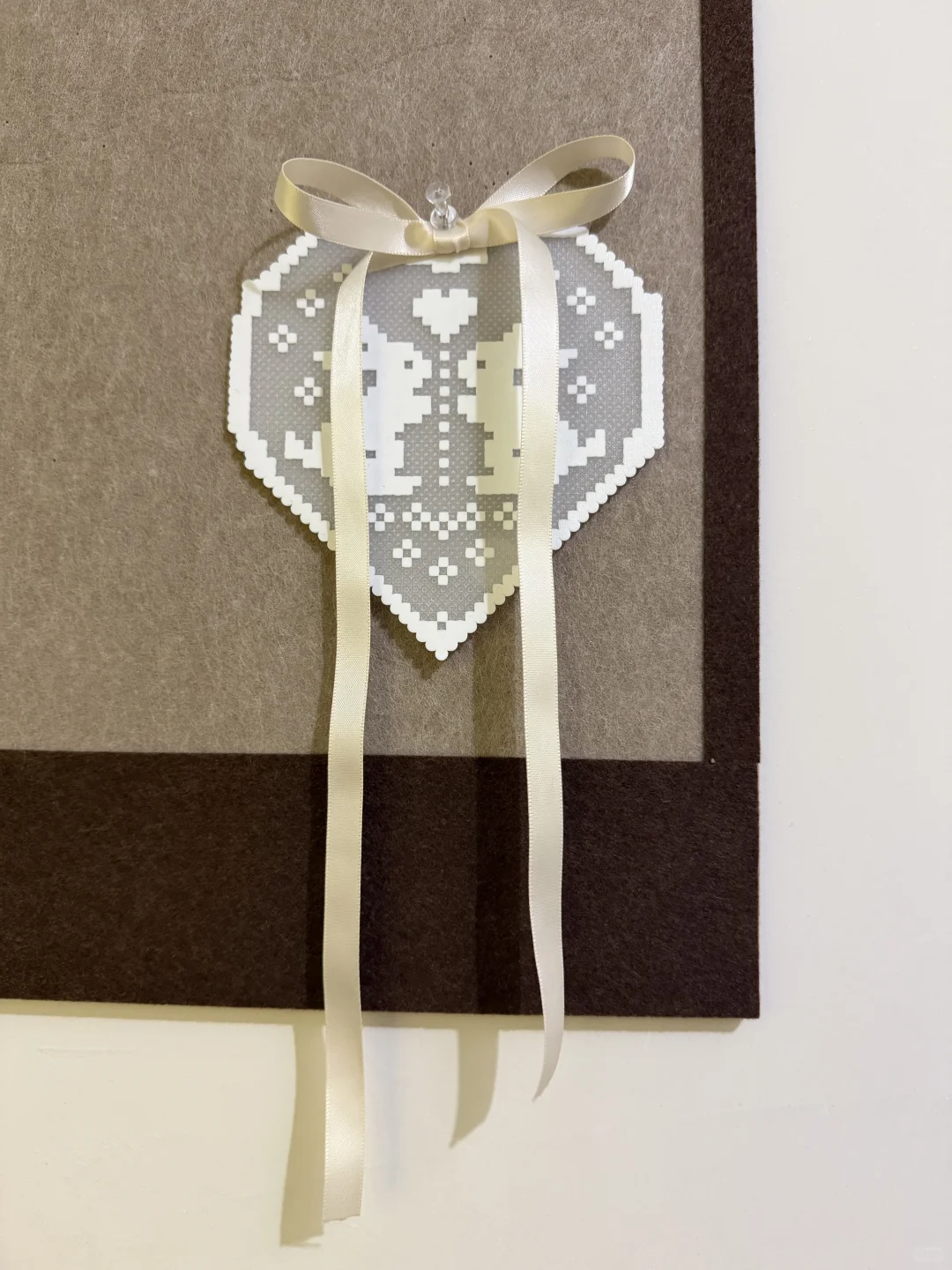 挑战一百个拼豆（85/100）｜心形蕾丝小兔