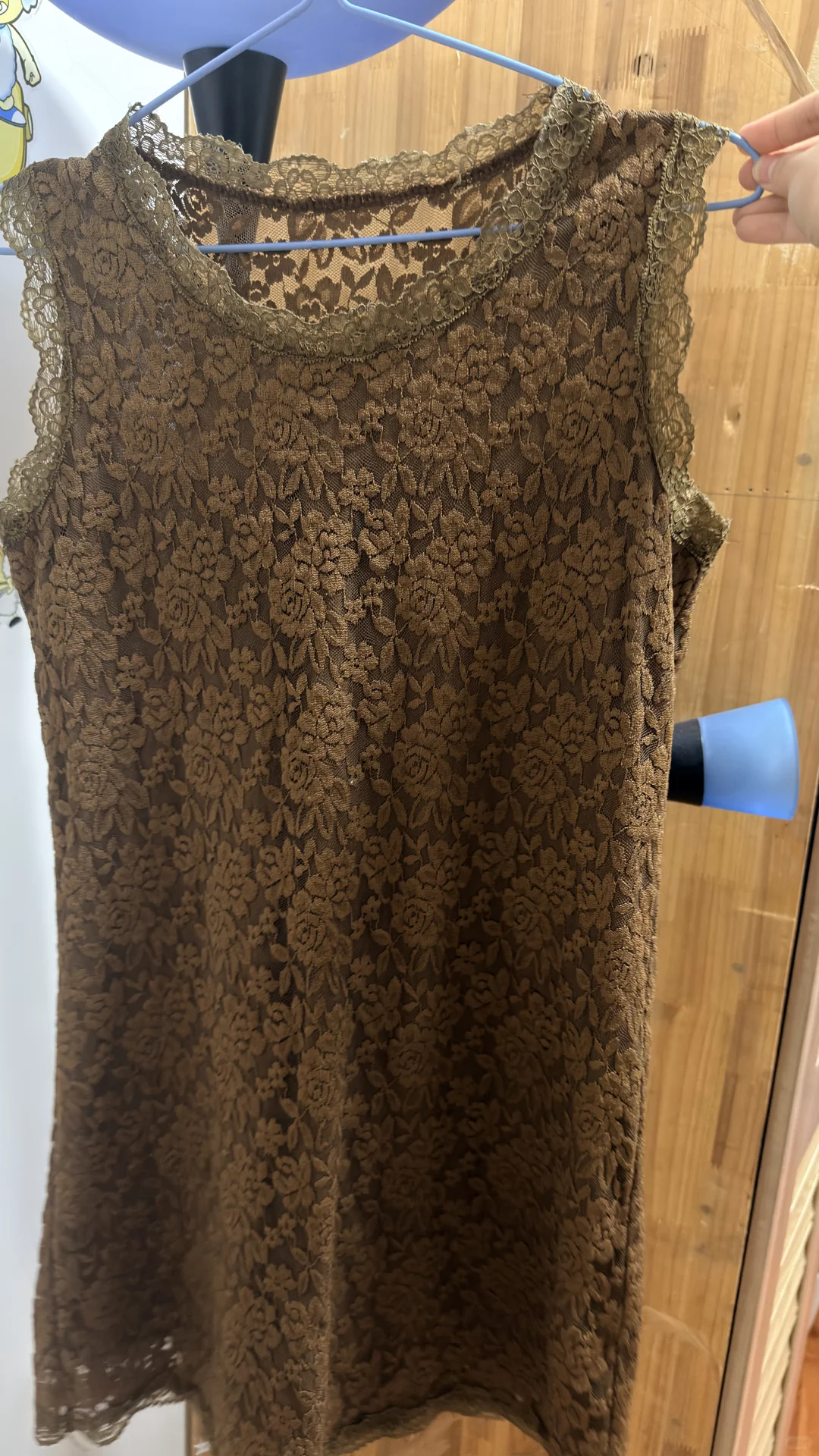 古早咖色蕾丝包臀裙 个人闲置