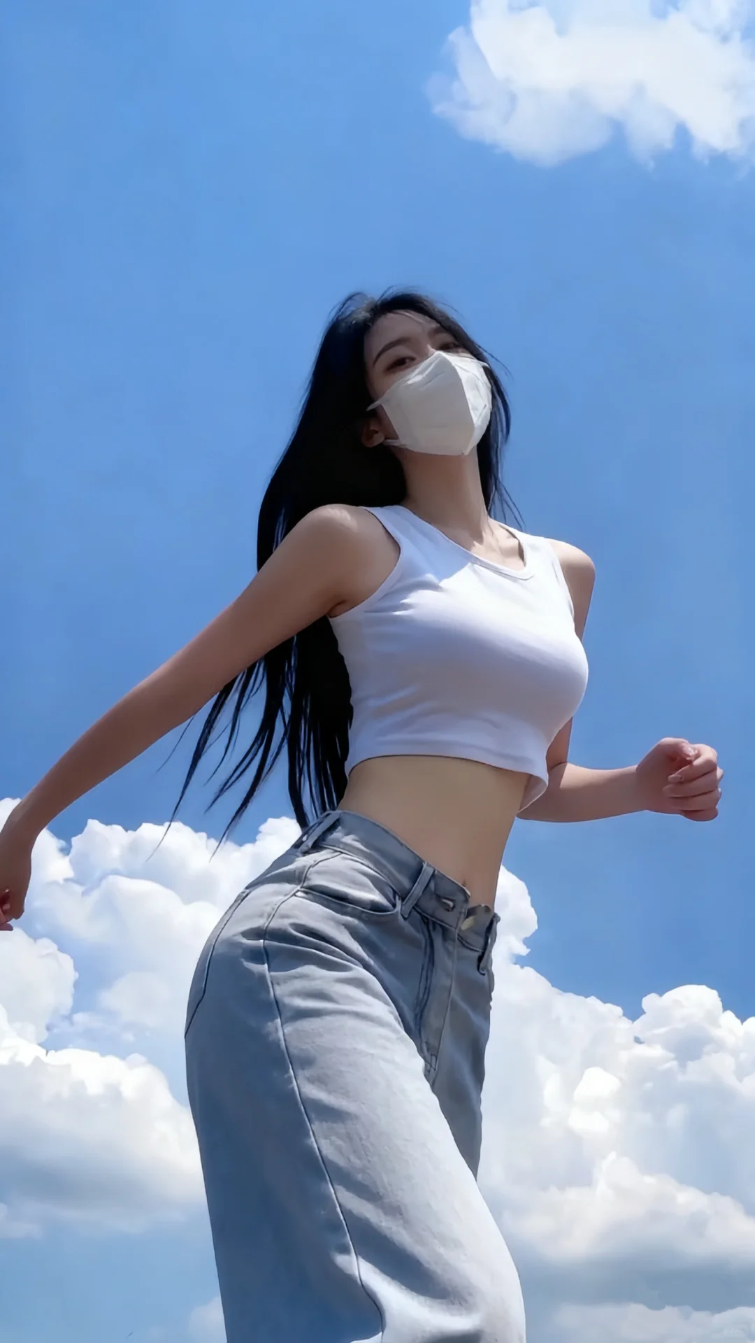 蓝天白云氛围感女生壁纸