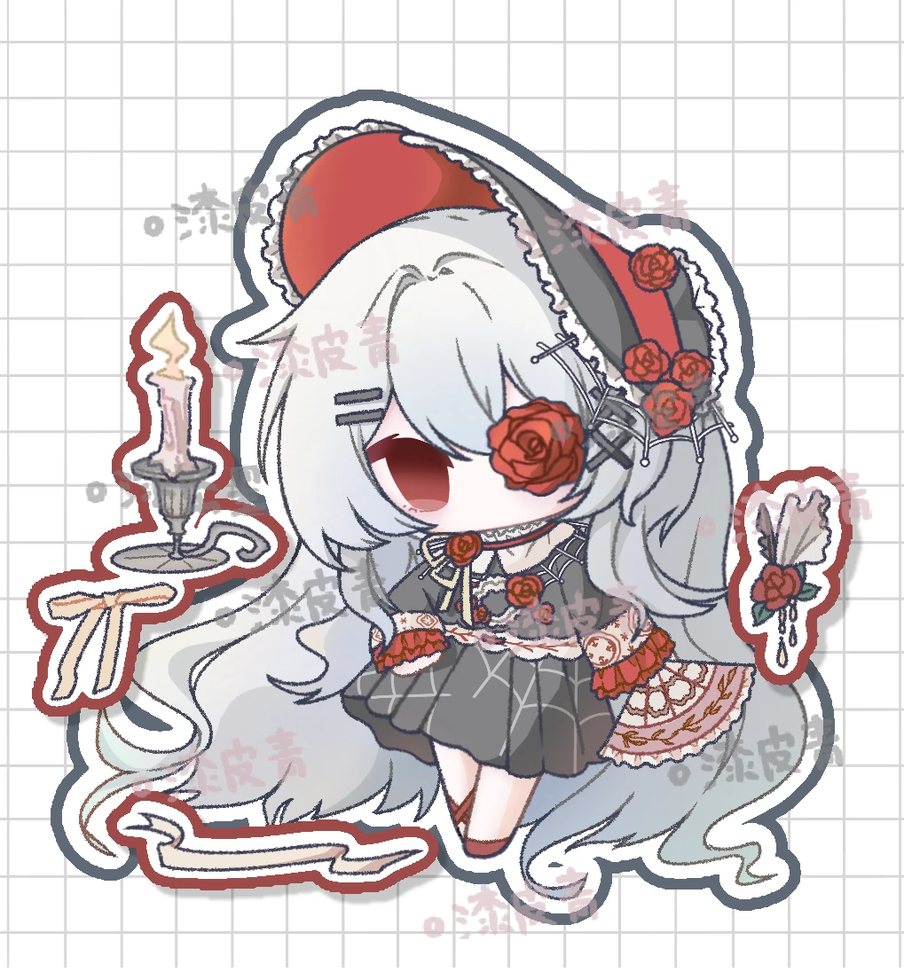 女孩子严肃画稿中