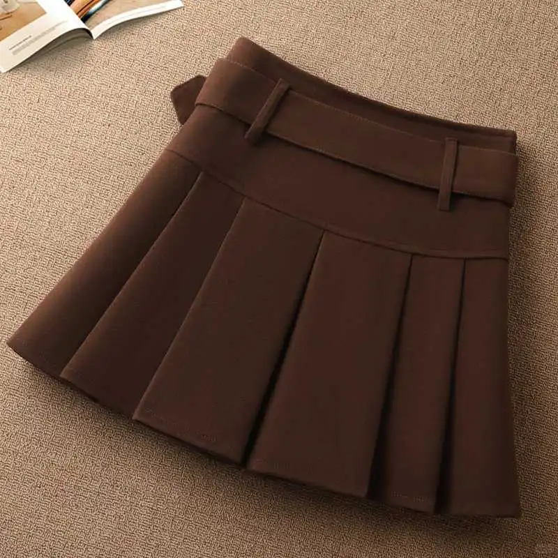 毛呢百褶裙女短裙2025新款高腰显瘦秋🌟