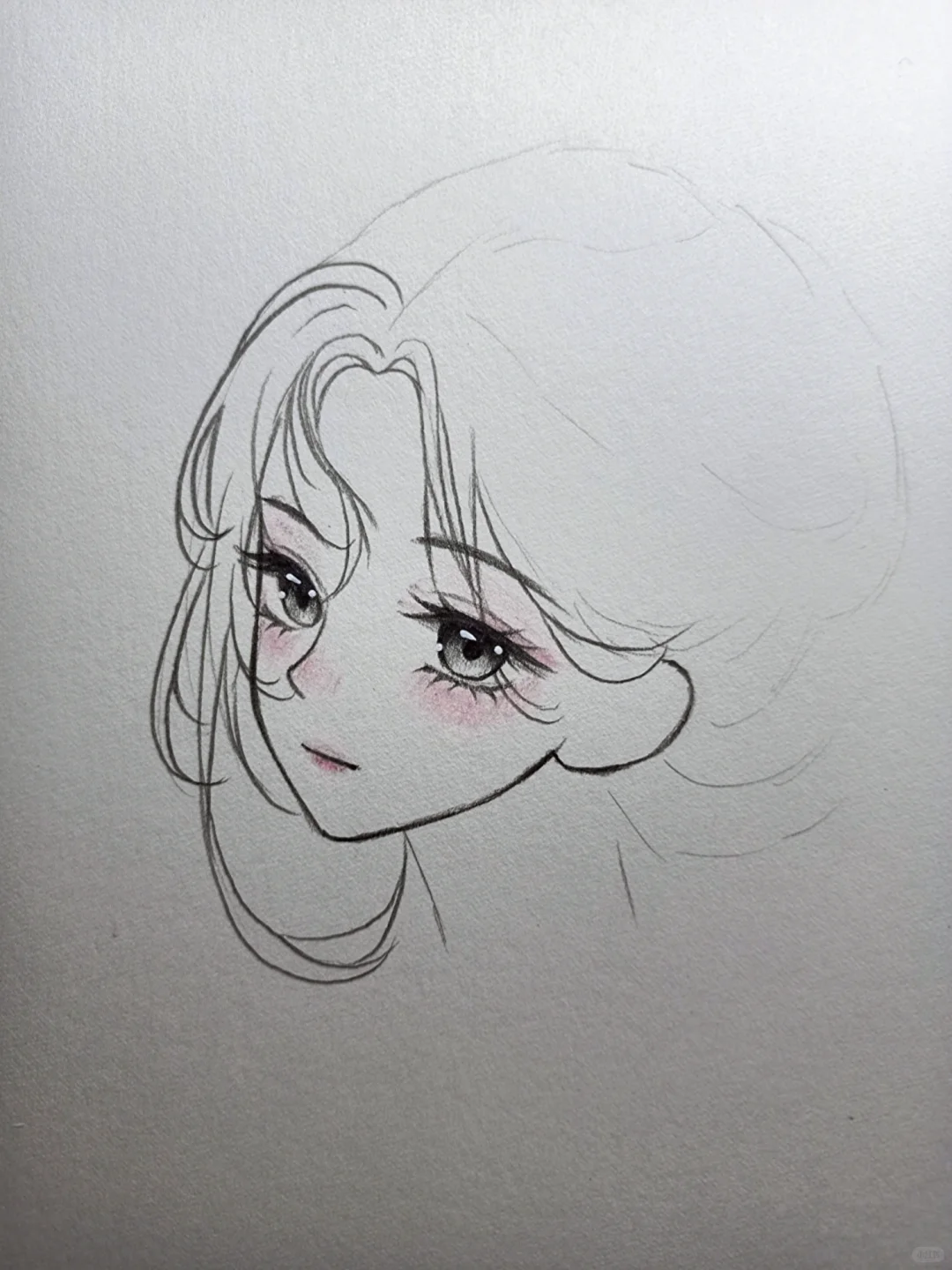 古风女生绘画过程图