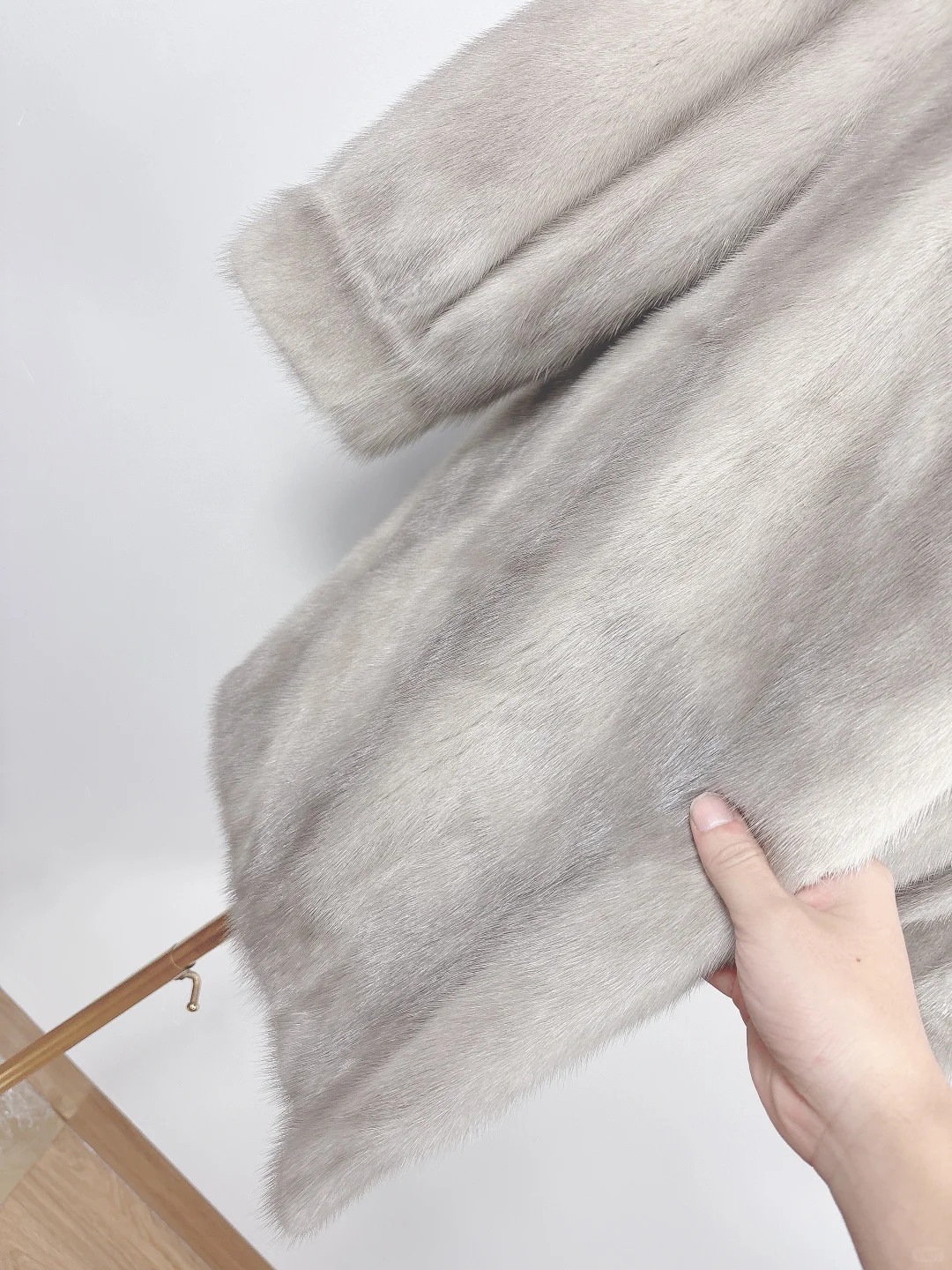 vintage进口皮草整皮水貂毛宝石蓝天然色