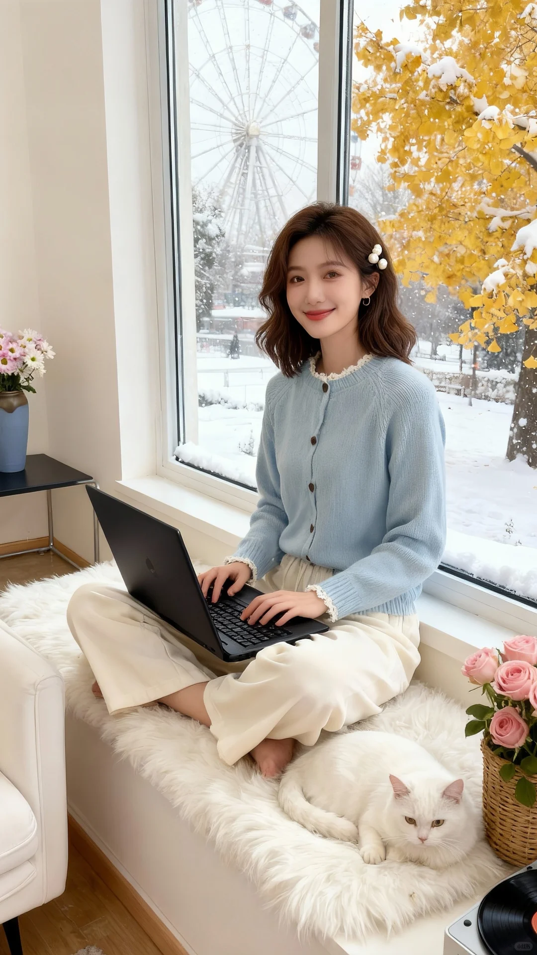 紫色毛衣、温柔又高级～～～