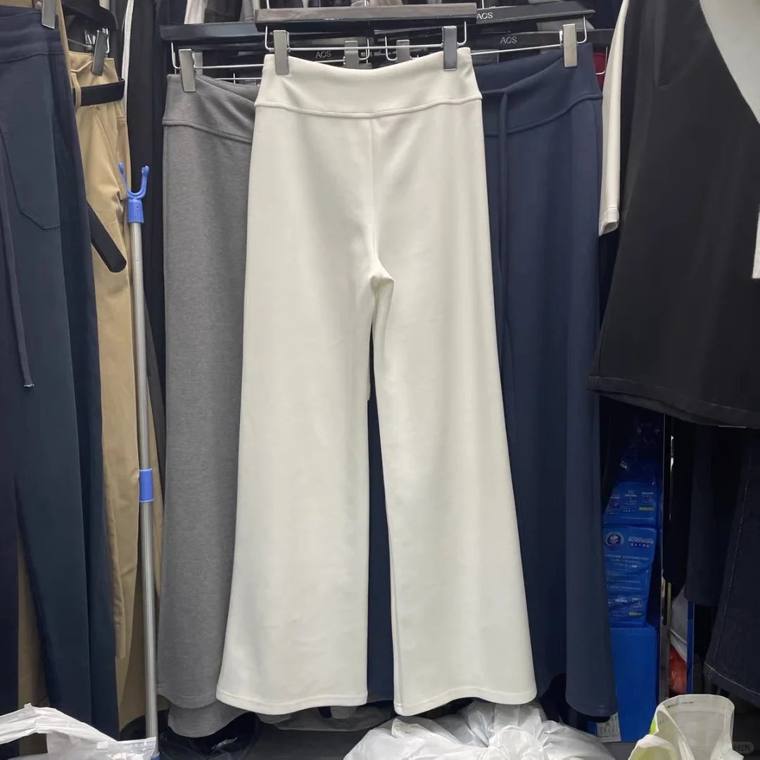 ACS韩版新款纯色高腰抽绳显瘦百搭休闲裤女