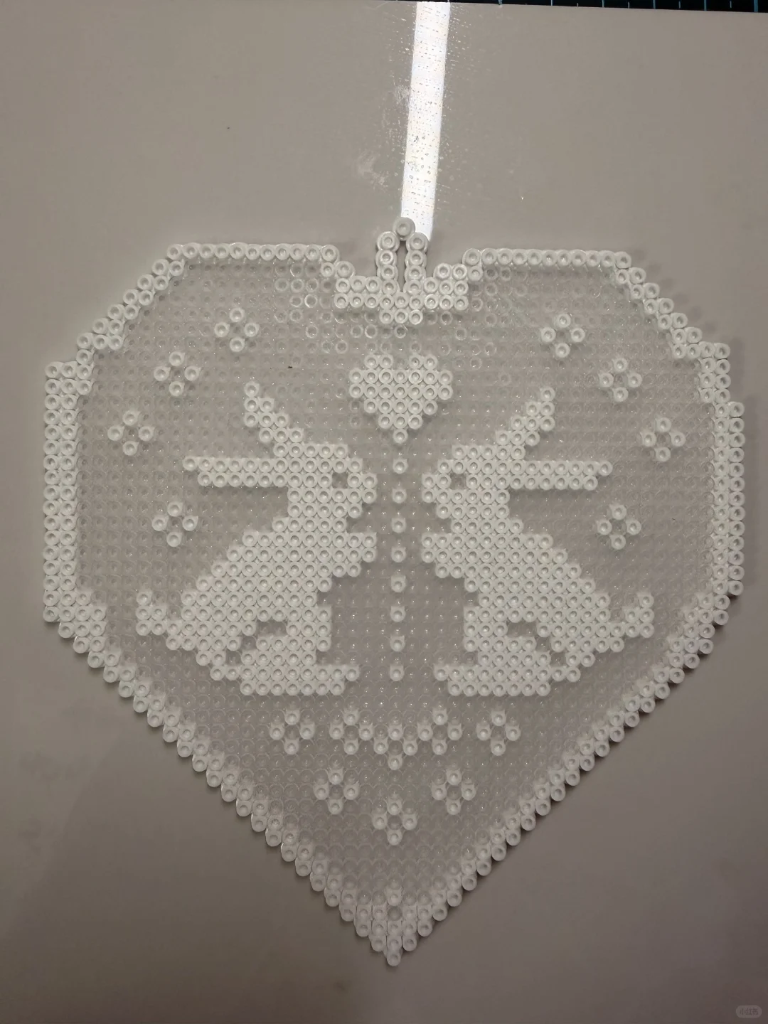 挑战一百个拼豆（85/100）｜心形蕾丝小兔