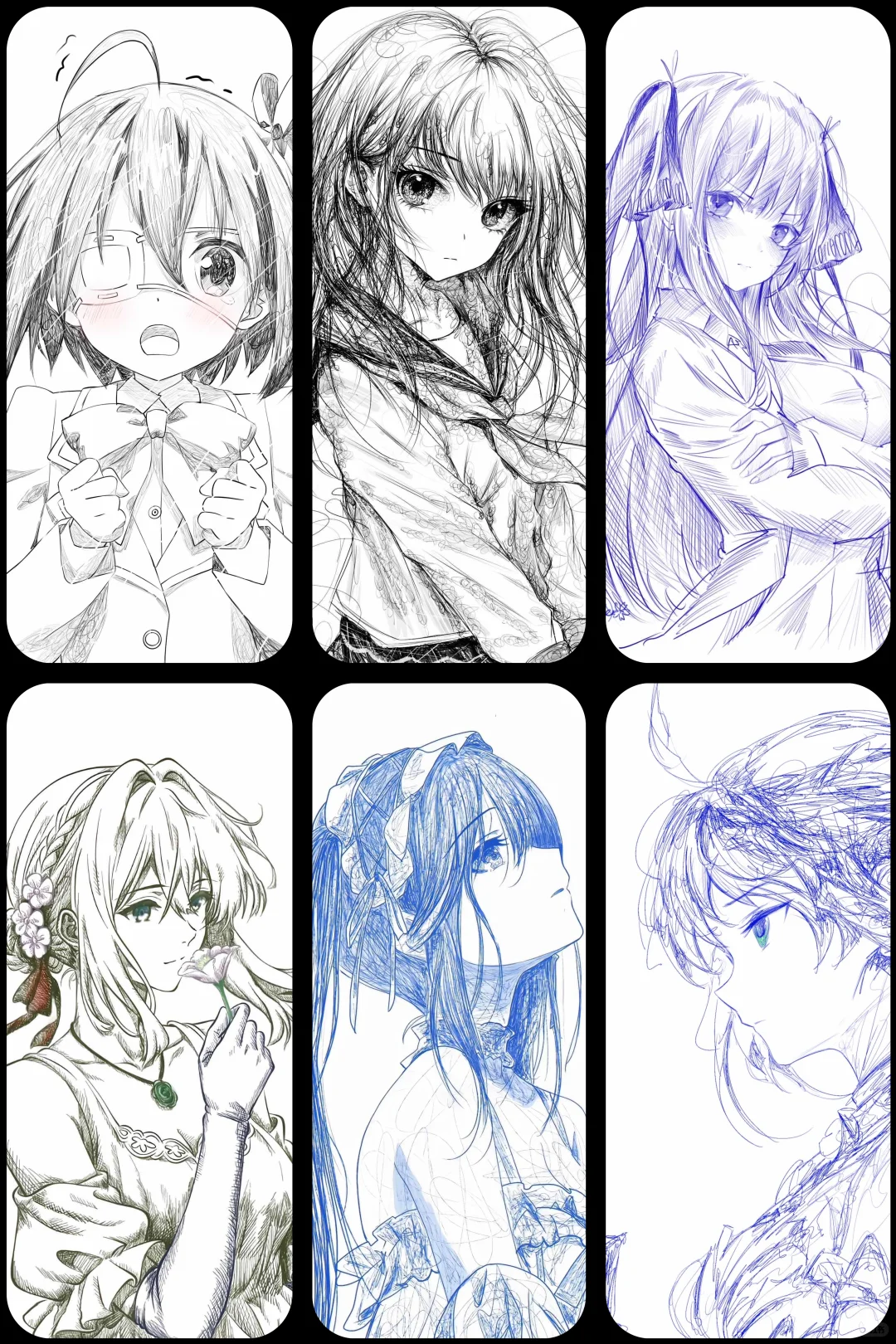 线条绘画动漫壁纸合集