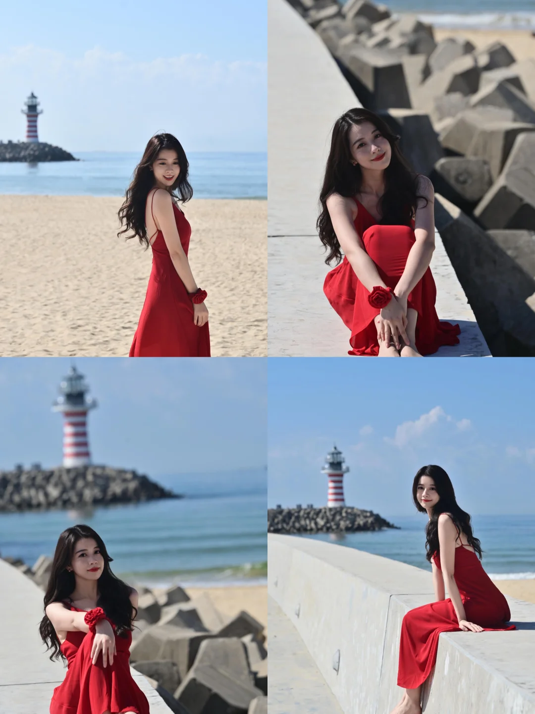 🔥神州半岛灯塔|红裙子和灯塔的电影感！
