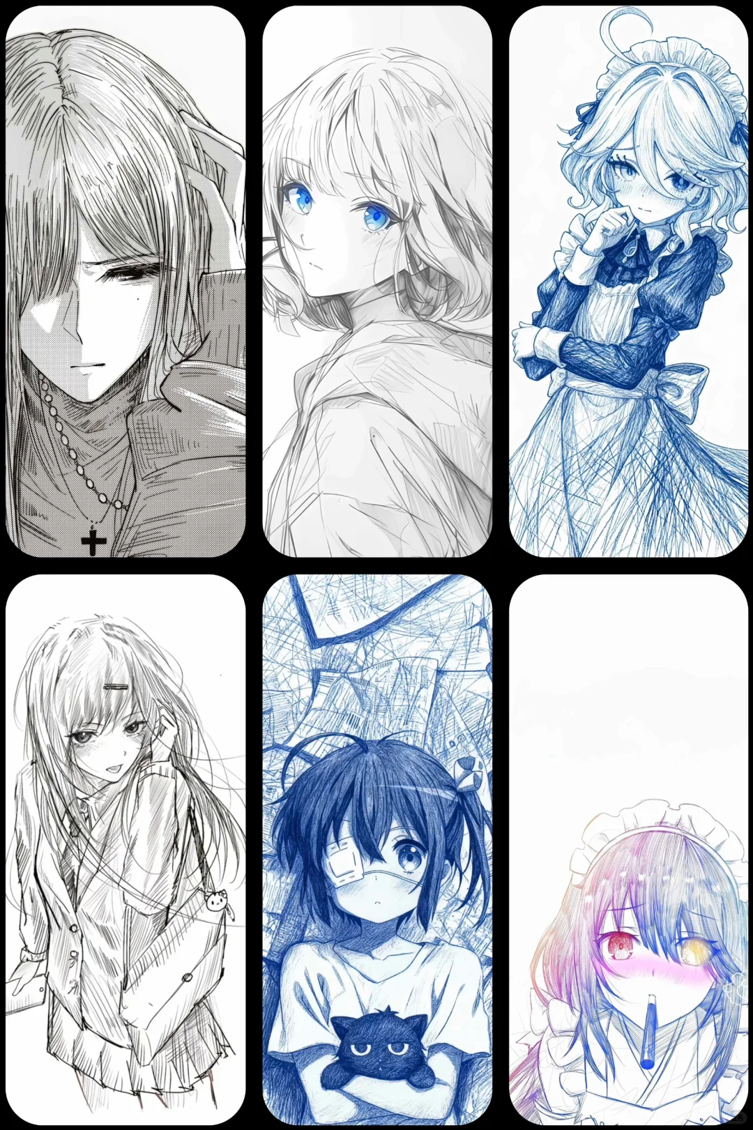 线条绘画动漫壁纸合集