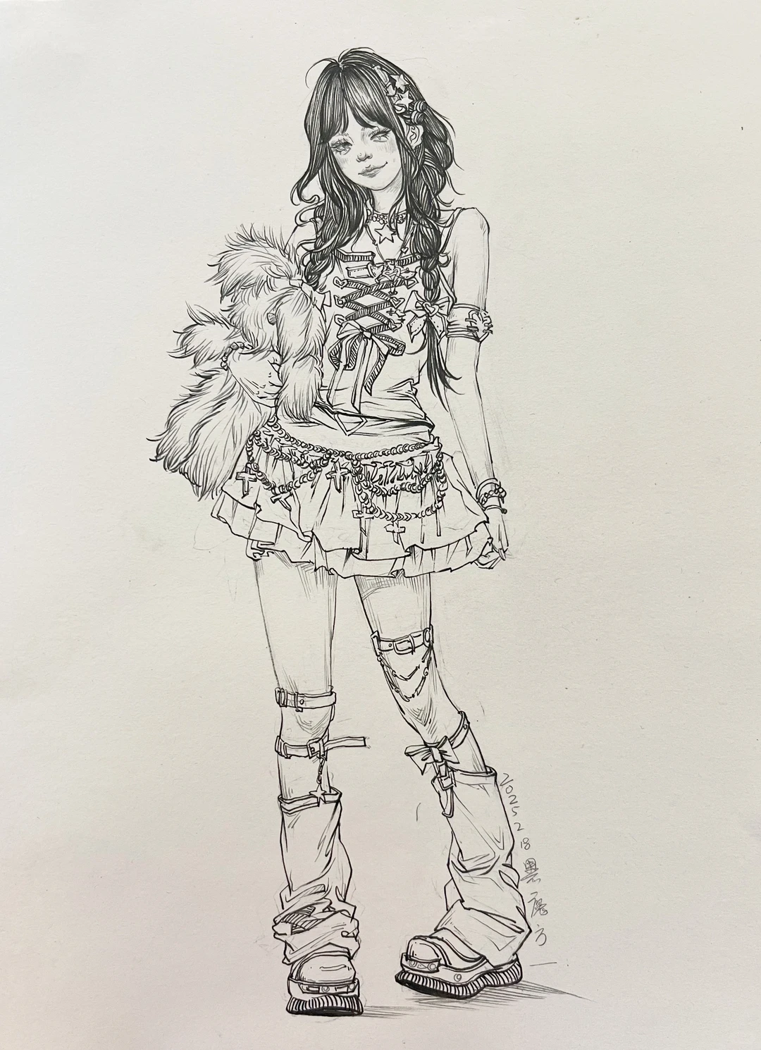 画个小姐姐 线性速写站姿