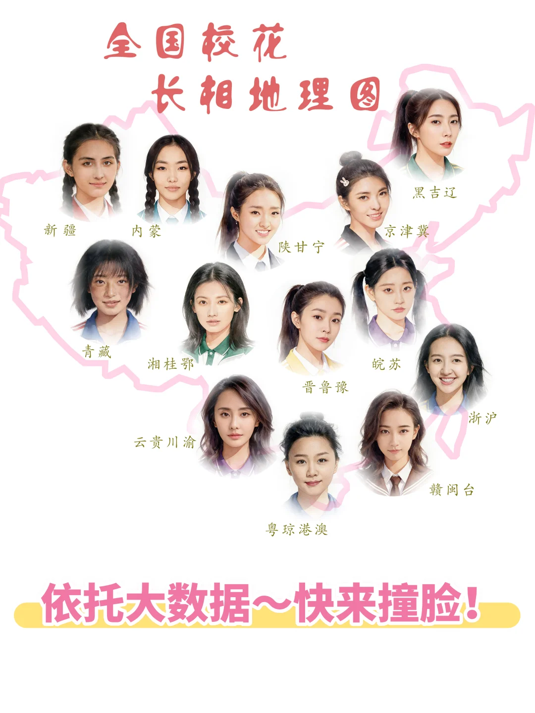 全国校花地理图，快来撞脸！