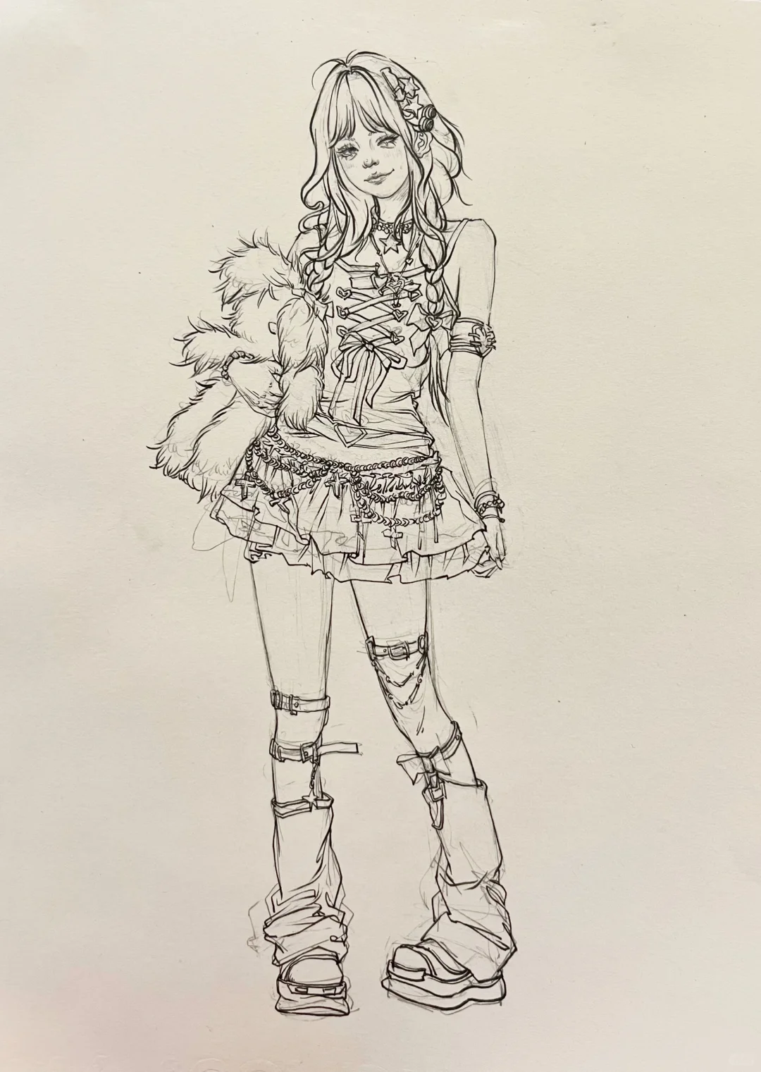 画个小姐姐 线性速写站姿