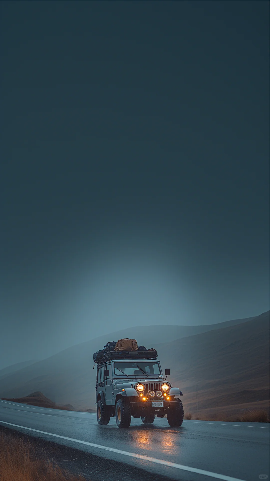 我在冷雨中驱车前行